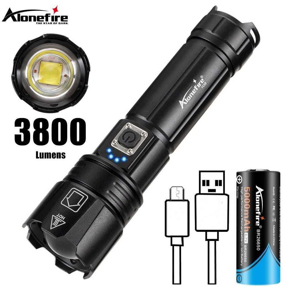 30W Zoom XHP70 LED Most Powerful Flashlight USB Rechargeable Outdoor Hiking Camping Hunting Tactical Torch Light 26650 Battery M251117