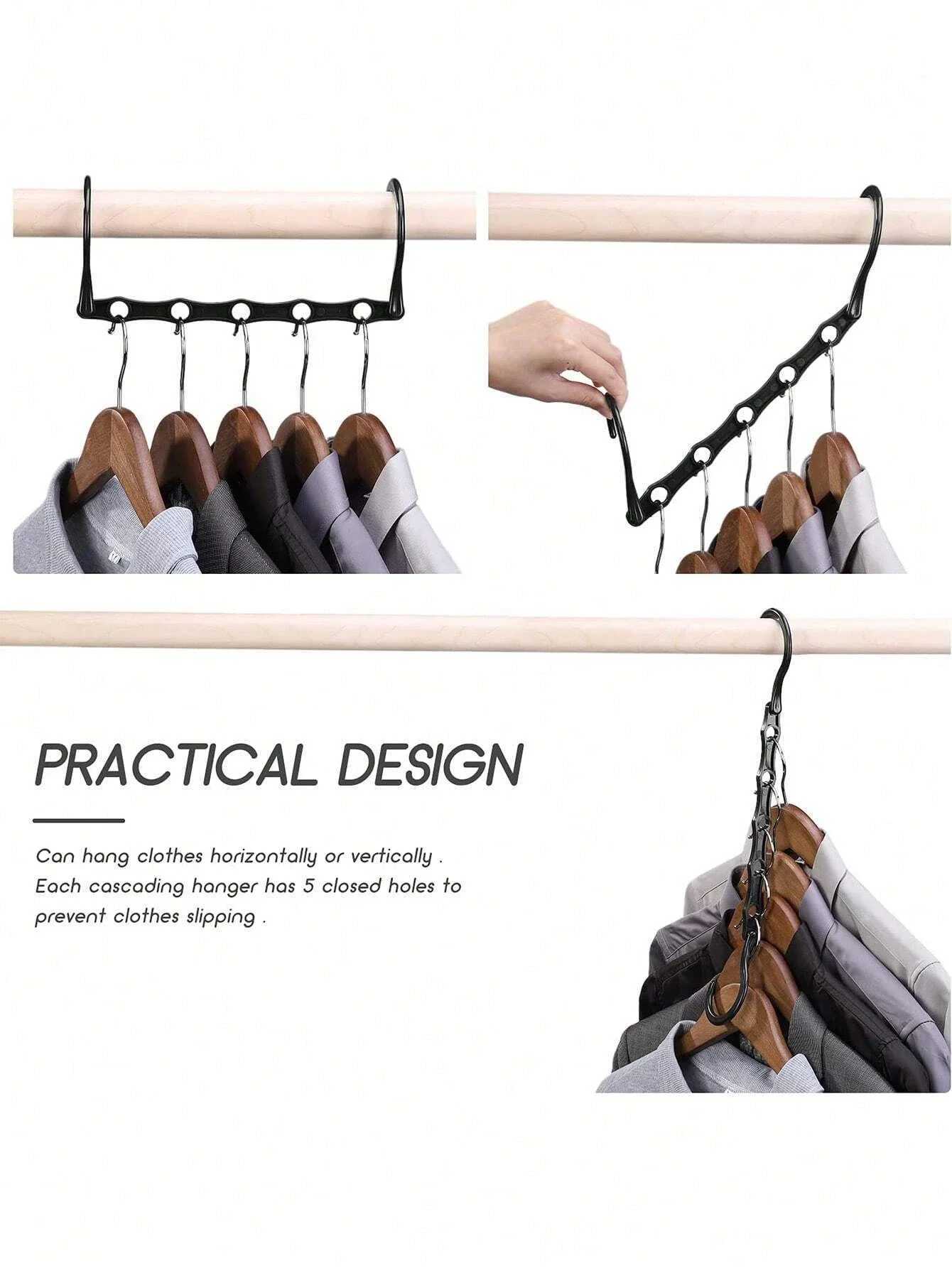 5pcs Sturdy Hanger Organizer Plastic Space Saving Hanger Multifunction Magic Clothes Hanger Dormitory Magic Closet Wardrobe C251117