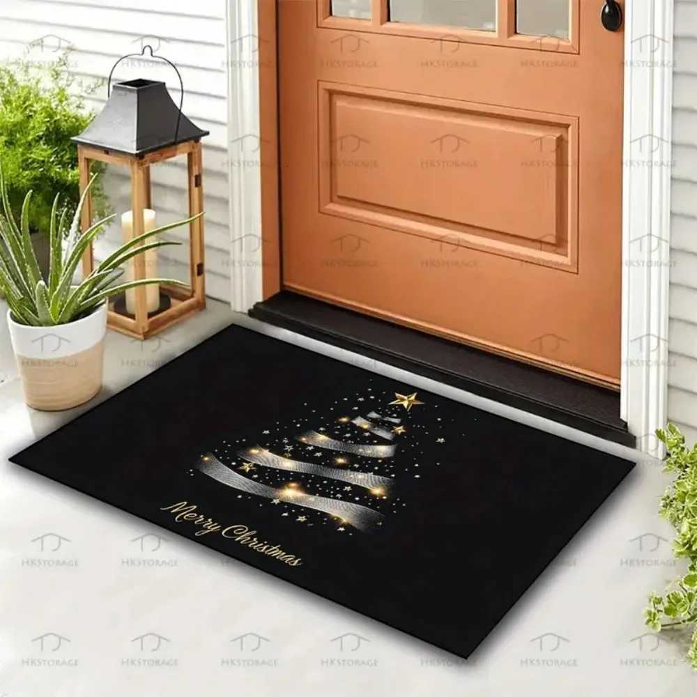 1 Pc Stylish Christmas Tree Pattern Non-Slip Corridor Entry Mat for Kitchen/Bedroom/Balcony/Living Room Holiday Home DecorationM251117