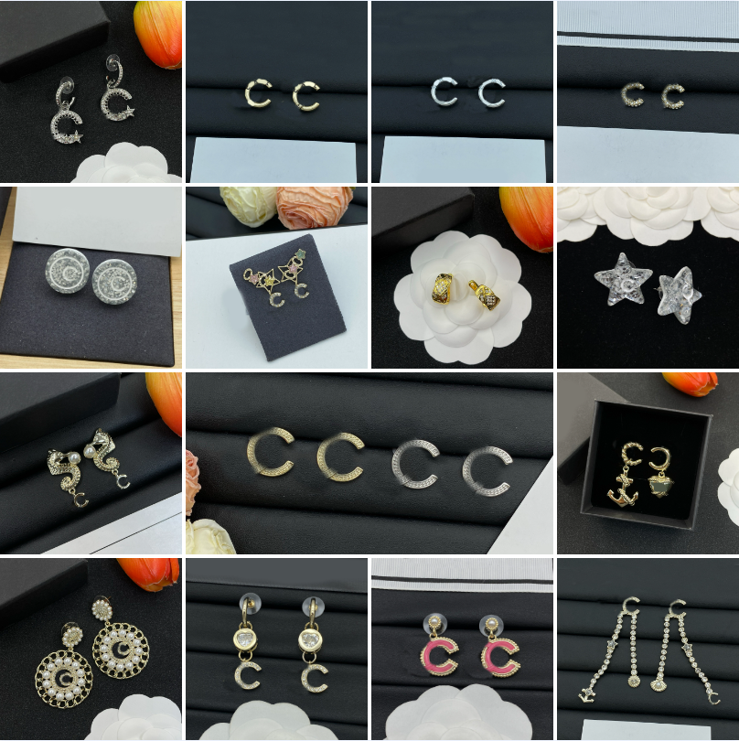 Designer Earrings Luxury Brand Letter Star Charm Earrings Heart Dangle Gold Silver Plated Stud Earrings Brass Copper Stamp For Women Men Fashion Diamond Jewelry