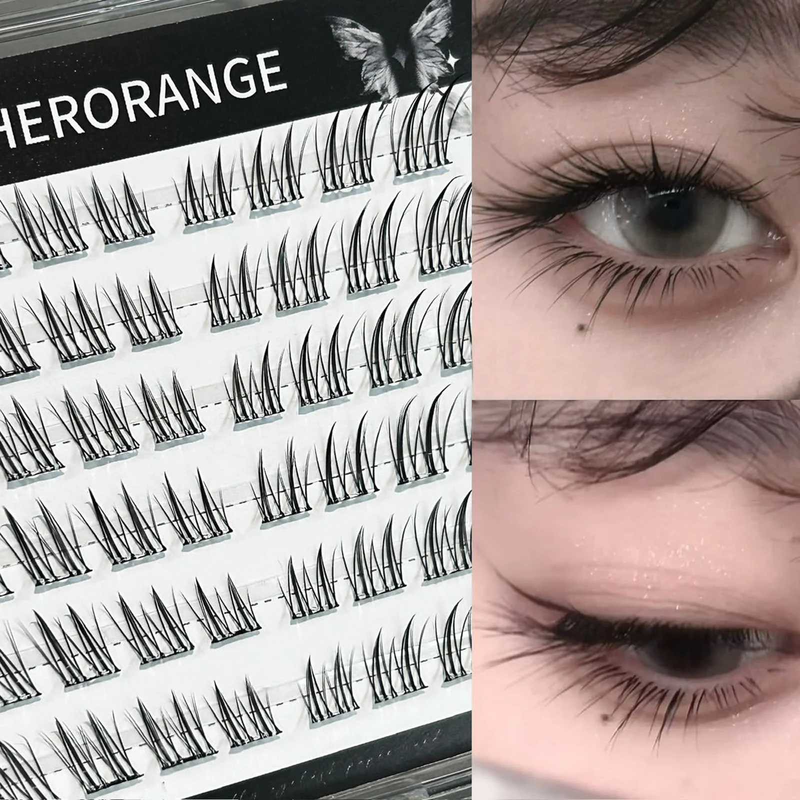 No Glue False Eyelashes Sexy Fox- eyes Natural long individual Clusters cat Fluffy Cluster Eyelash Charming makeup accessoriesT251117