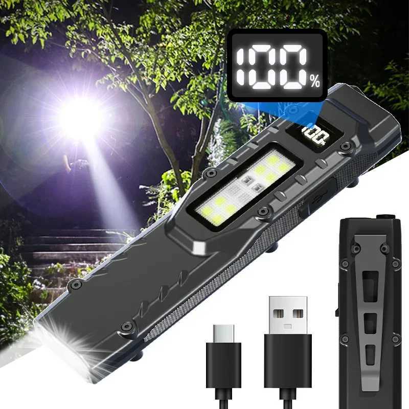Portable Flashlight Super Bright Tactical Flashlight USB Rechargeable LED Work Light for Camping Hiking Emergency M251117