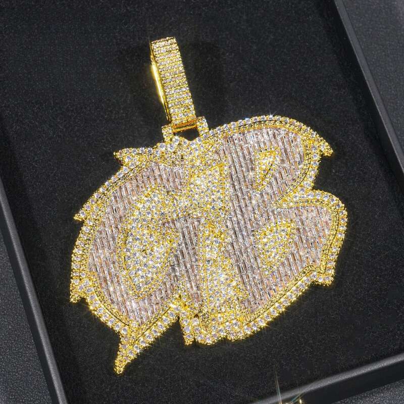 Jewelry Gold 925 Iced Out VVS Moissanite Cuban Ring Hiphop Pass Dias Tester Cuban Link Chains Pendant Fashion High Quality Women Mens Gift Moissanite 