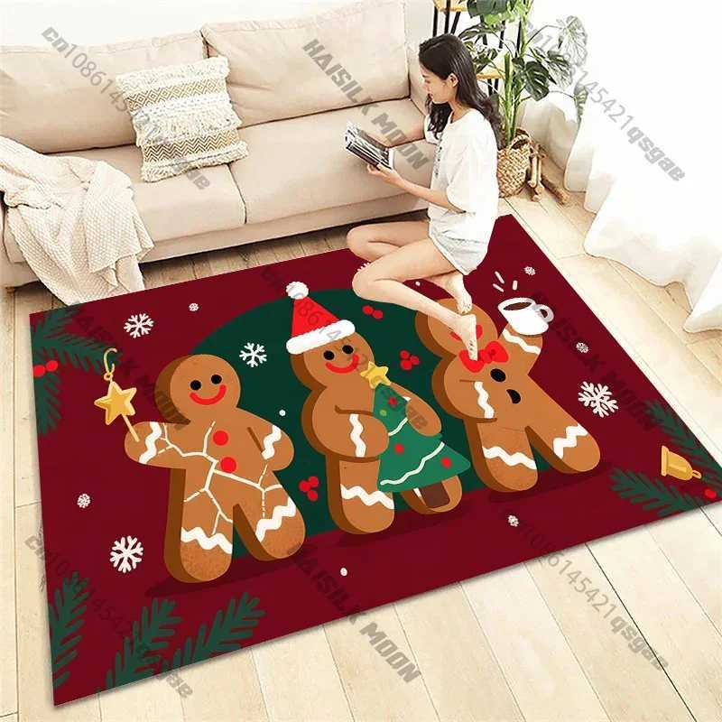 1PC Cute Christmas Gingerbread Man Print Carpet Doormat Entrance Floor Decor Rug for LivingRoom Bedroom Kids RoomChristmas GiftM251117