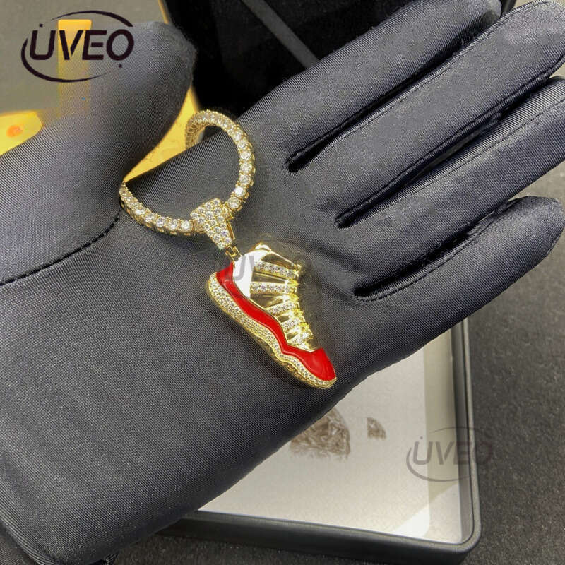 Jewelry VVS Gold Iced Out Sterling Silver 925 Moissanite Cuban Ring Hiphop Pass Diamond Tester Pendant Cuban Link Chains High Quality Mens Gift