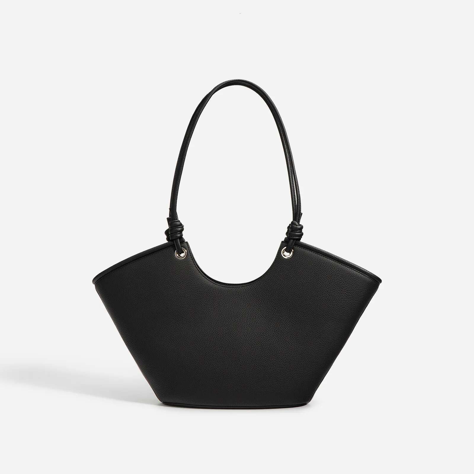 Designer bag handbags women new arrival knotted handle half moon shaped tote bag cream pu leather shoulder bag ladies fashion handbag Luxury Look High