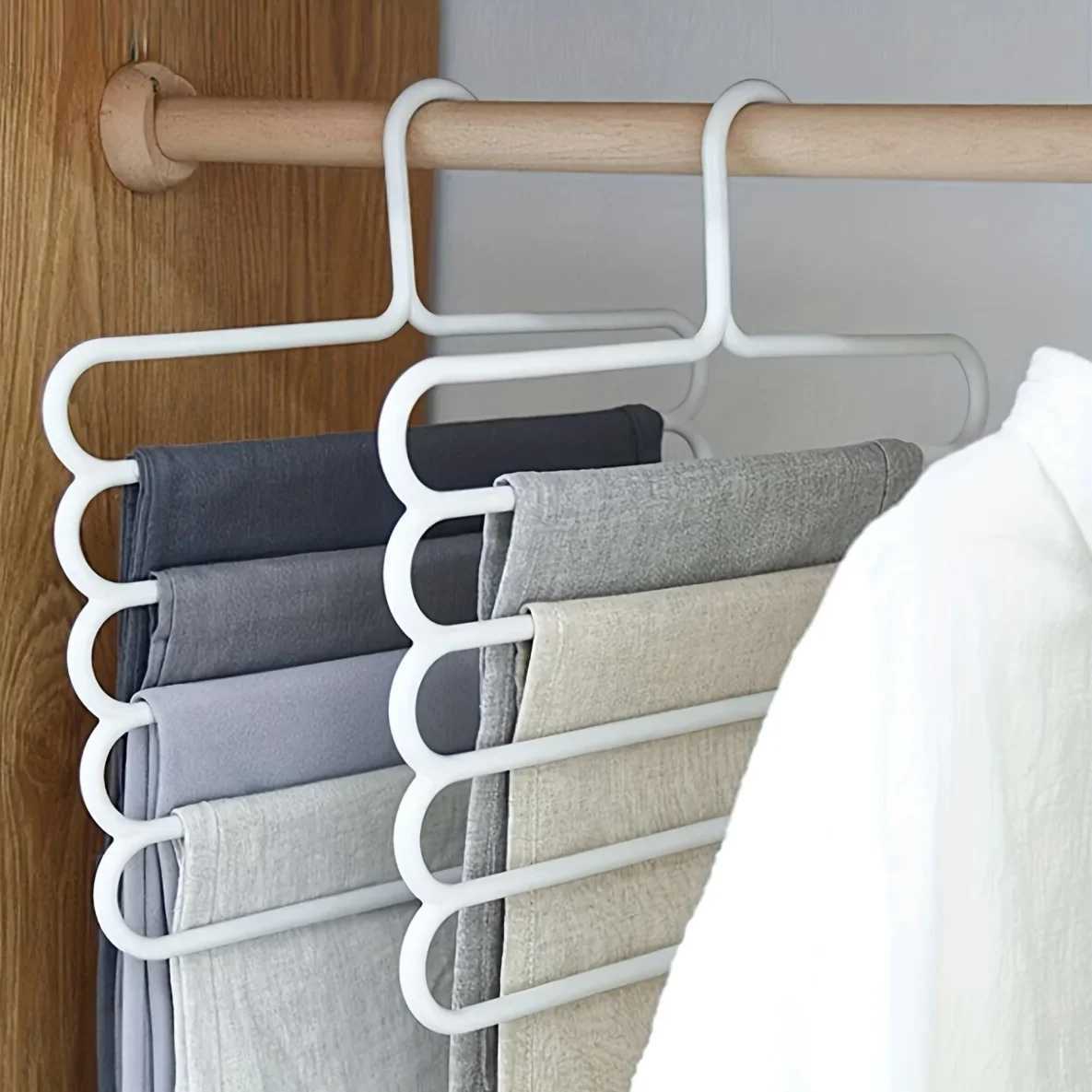 2/4Pcs Pants Rack Multifunctional Household Saving Space Multi Layer Trousers Hanger Pants Closet Color Clothes Peg 5 Layers C251117