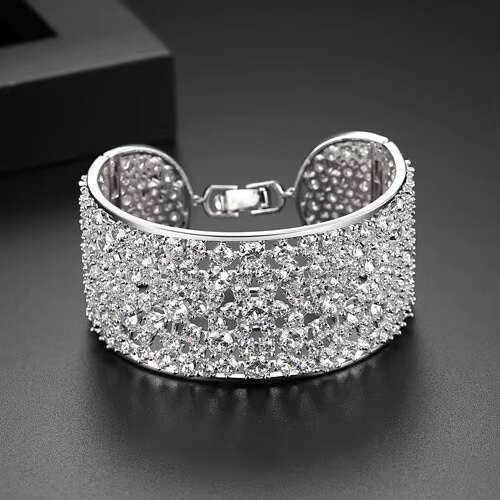 DHCollections Europe America High Grade Jewelry Inlay Multi Layer Shiny Small Zircon Adjustable Bracelet for Women Party Gifts