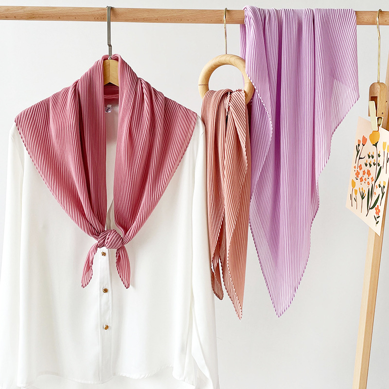 K421 Middle East foreign trade large square scarf solid color silk scarf female imitation silk pearl chiffon Central Asian manufacturers scarf wholesa