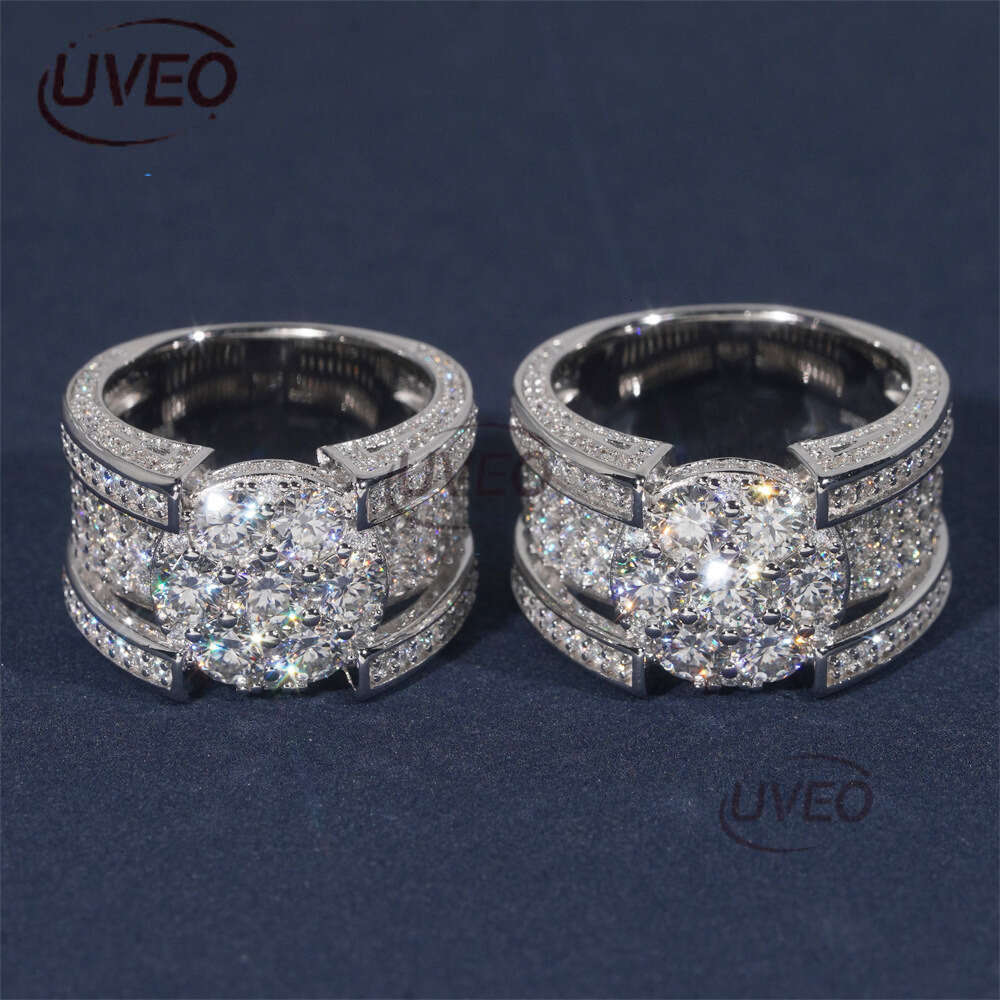 Jewelry Iced Out Moissanite Ring 925 Gold VVS Moissanite Diamond Hiphop Pass Diamond Tester Couple Mens