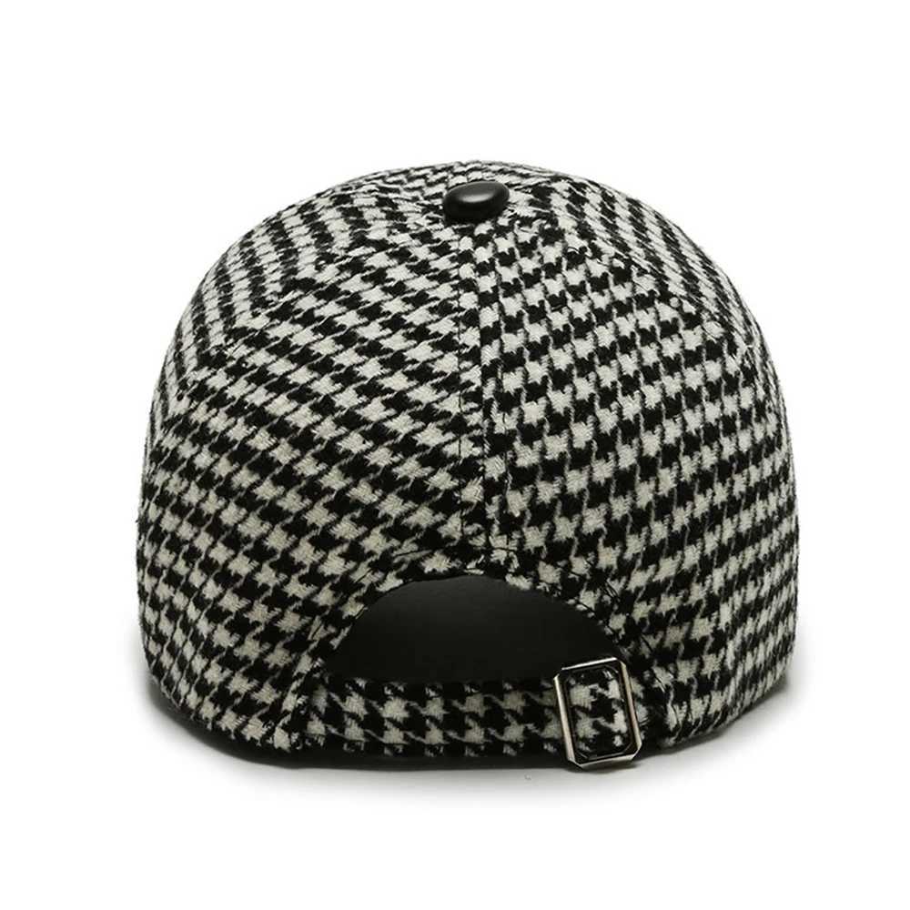 Black Brown Houndstooth Baseball Caps For Men Women Retro British Style Plaid Hat Summer Trucker Cap Gorras Hombre W251117