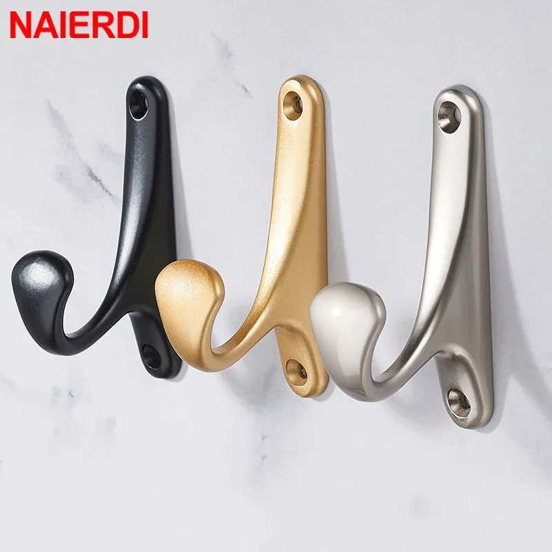 NAIERDI Zinc Alloy Simple Clothes Hanger Bathroom Towel Wall Mounted Clothes Hook Kitchen Bedroom Key Hat Bag Hanger Rack Holder C251117