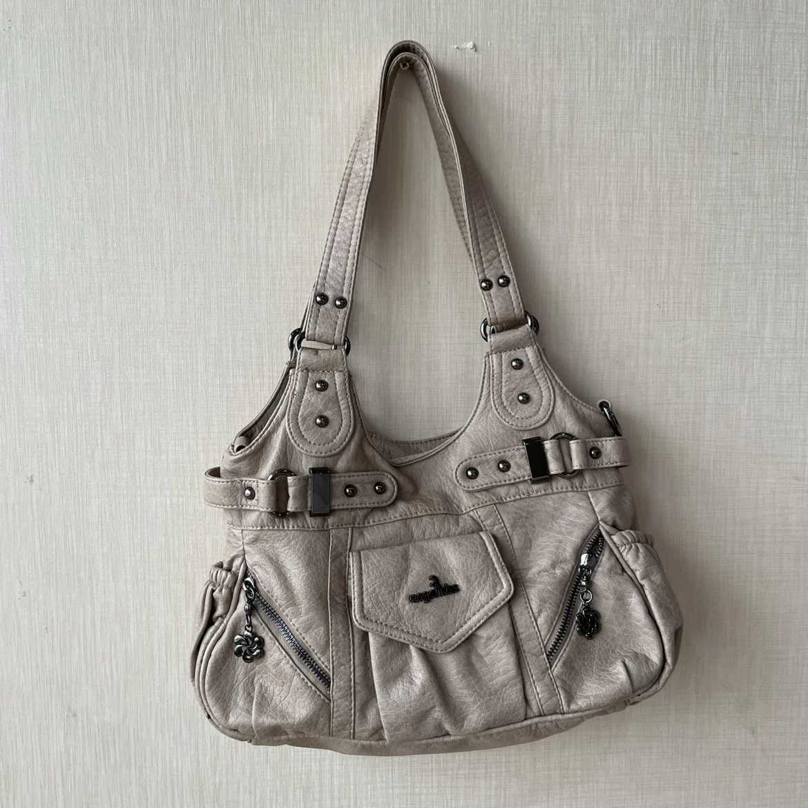 Vintage Y2K Hottie Motorcycle Tote Bag for Women Large Capaci Shoulder Bag Single Oulder Crossbody Handbag Purses and HandbagsW251117