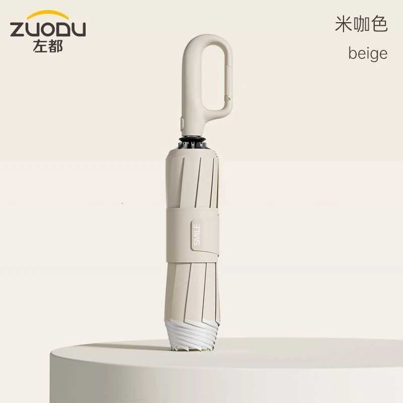 Zuodu Fully Automatic Sunny Umbrella Portable Ring Buckle Double Keel 70 off Stacked Umbrella Black with Reflective Ring C251117