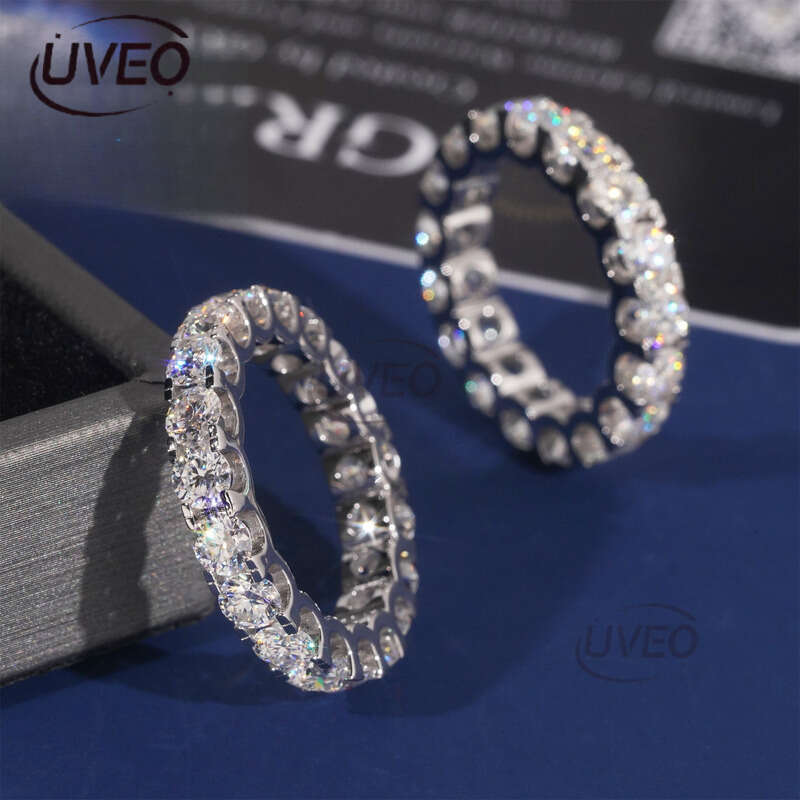 925 Moissanite Ring Gold VVS Jewelry Iced Out Moissanite Diamond Hiphop Pass Diamond Tester Fashion Mens Women Sterling Silver Couple