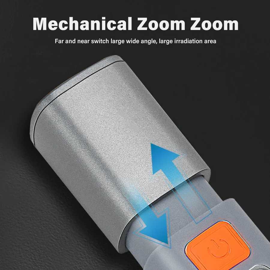 1-10PCS Super Bright LED Flashlight XPE Torch Light With Hook Camping Light USB Rechargeable Zoomable Waterproof Flashlight M251117