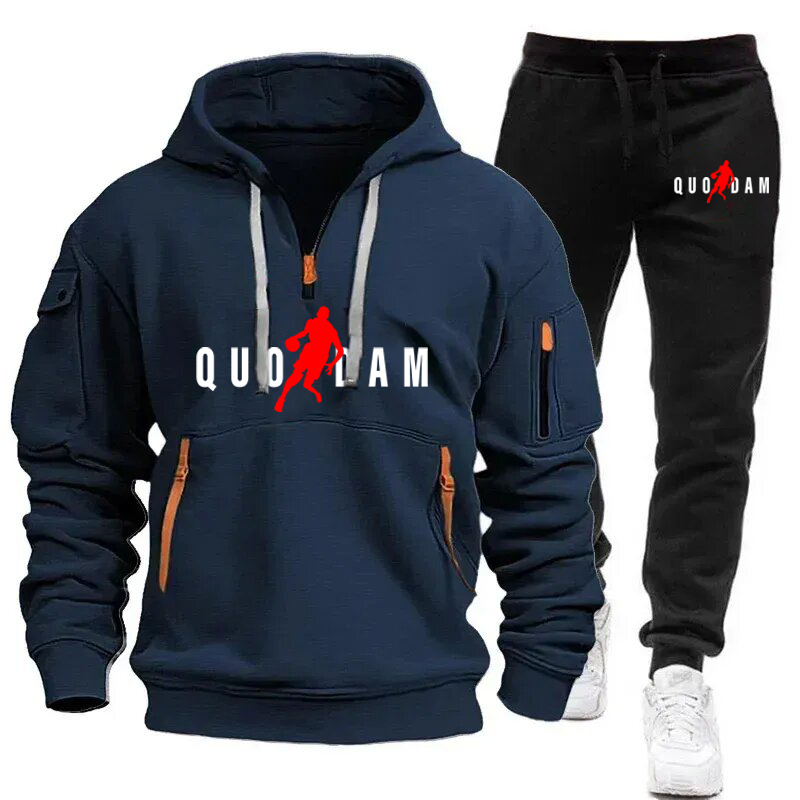 Designer Men Hoodies Luxury Brand Men Tracksuits Two-piece Black Suit Fashion Pattern Hoodie Men Clothing