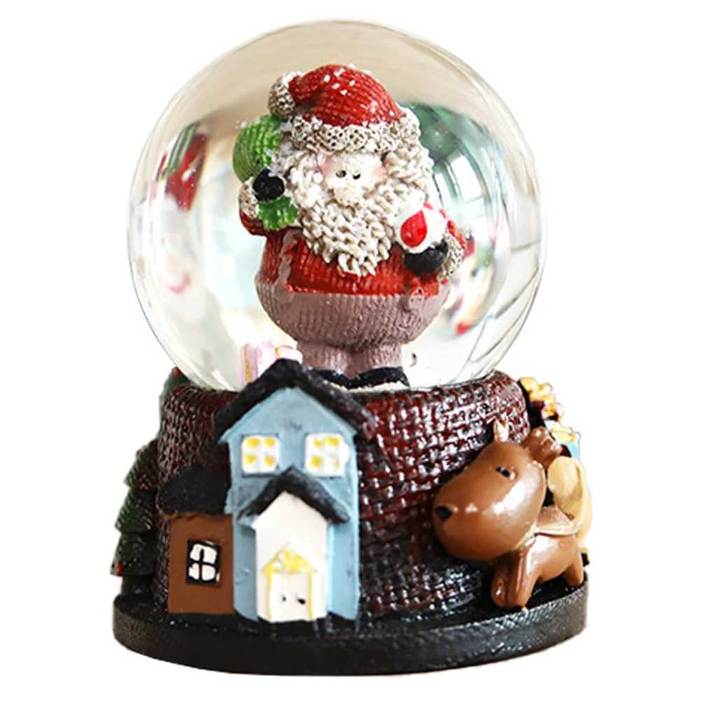 Resin Christmas Snow Crystal Ball Hanging Ornament Desktop Decoration Cartoon Home Office Crystal Ball Decor Cartoon Decor J251117