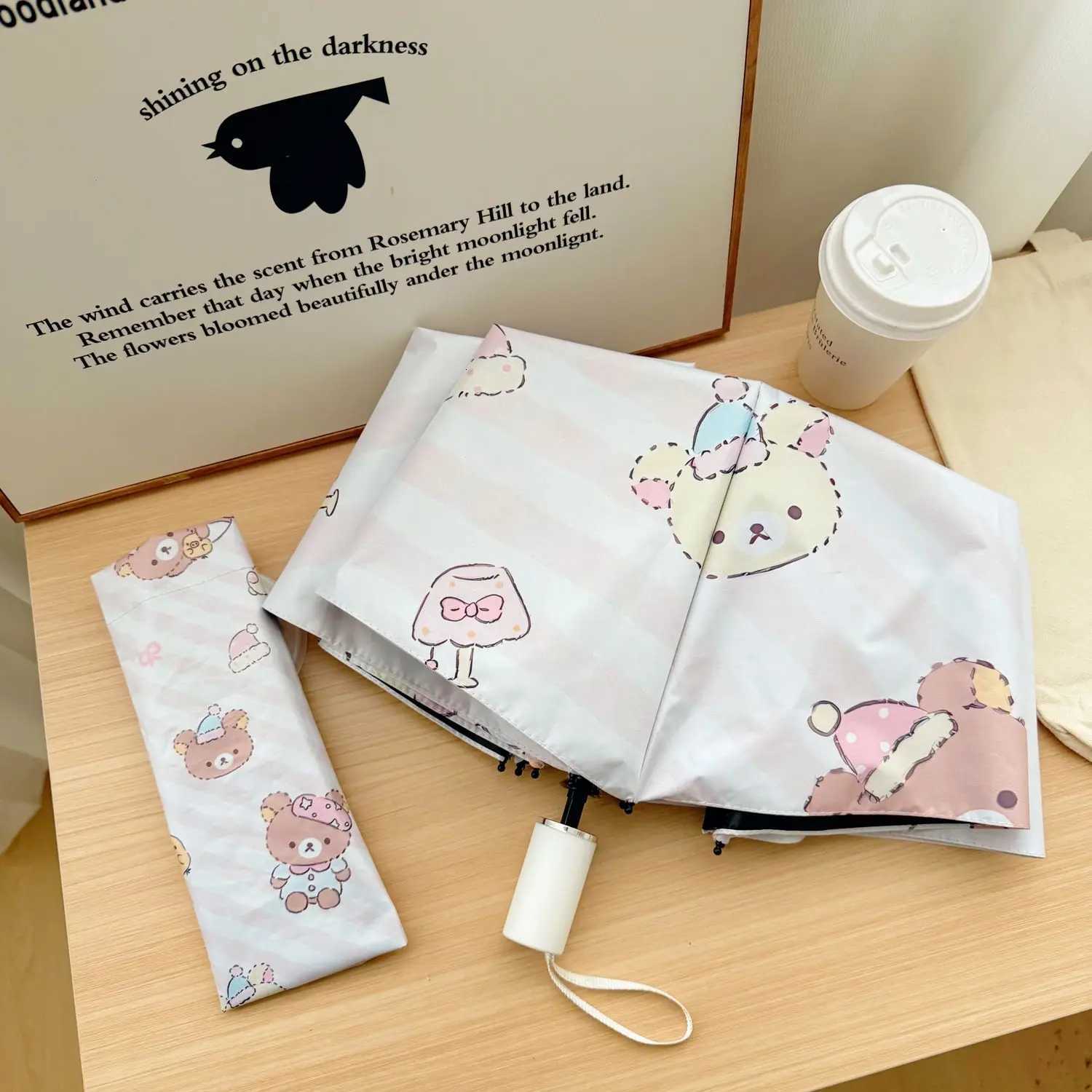 Cartoon Automatic Umbrella Sunshade And Rainproof Black Glue Umbrella Foldable Convenient Sun Umbrella for All Weather C251117