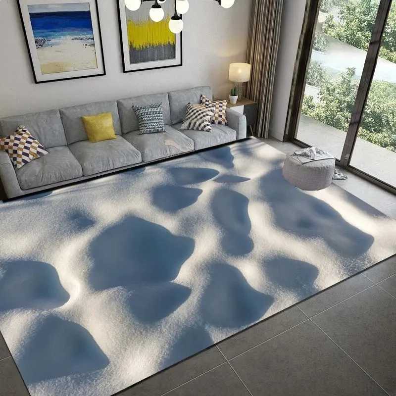 Snow Scene Carpet Rug for Winter Home Decor Snow Cover for Christmas Tree Backdrop Decoration Fake Snow Floor Mat LARGE SIZEM251117