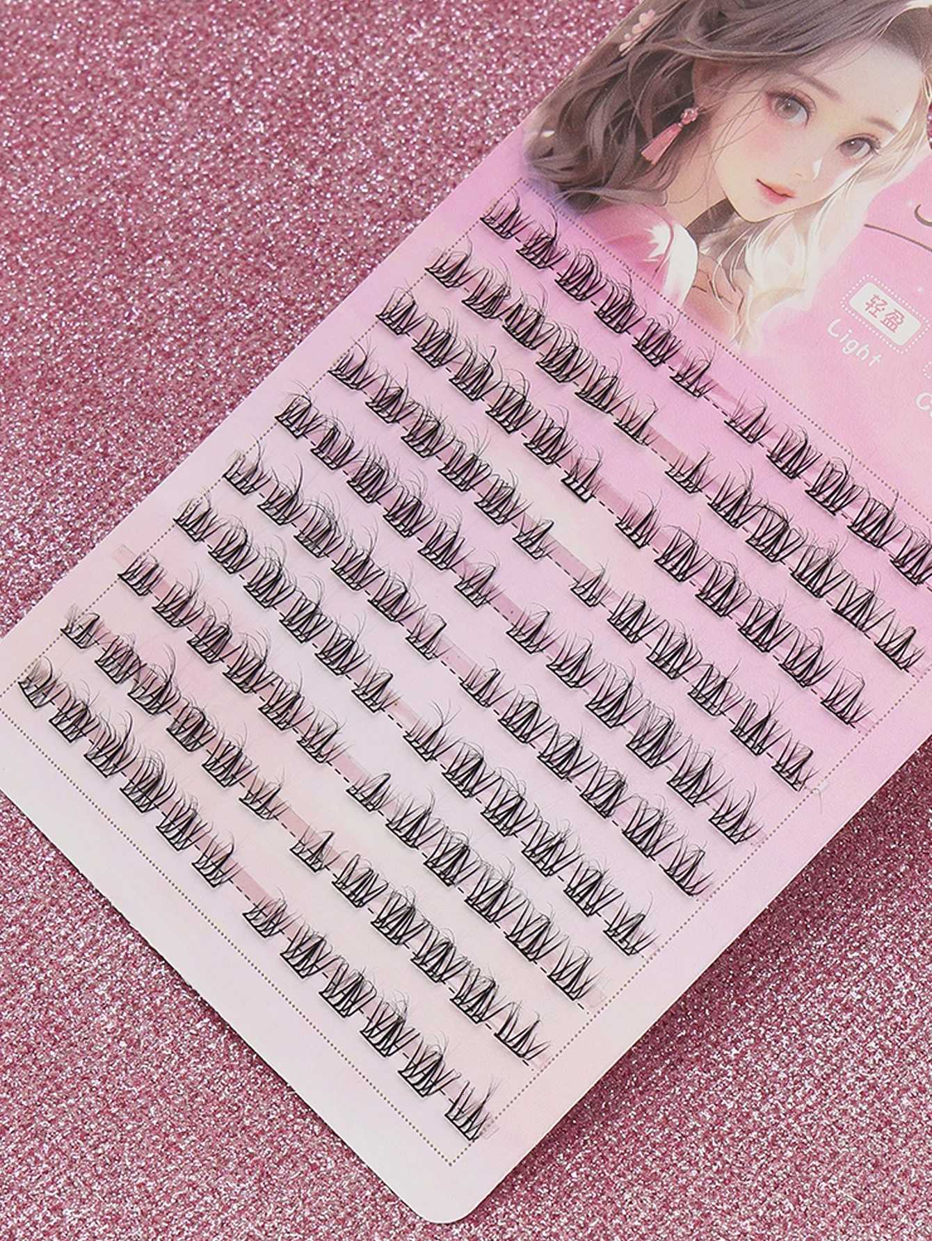 10 rows of 120 clusters of natural false eyelashes suitable for daily business meetings individual clustersT251117