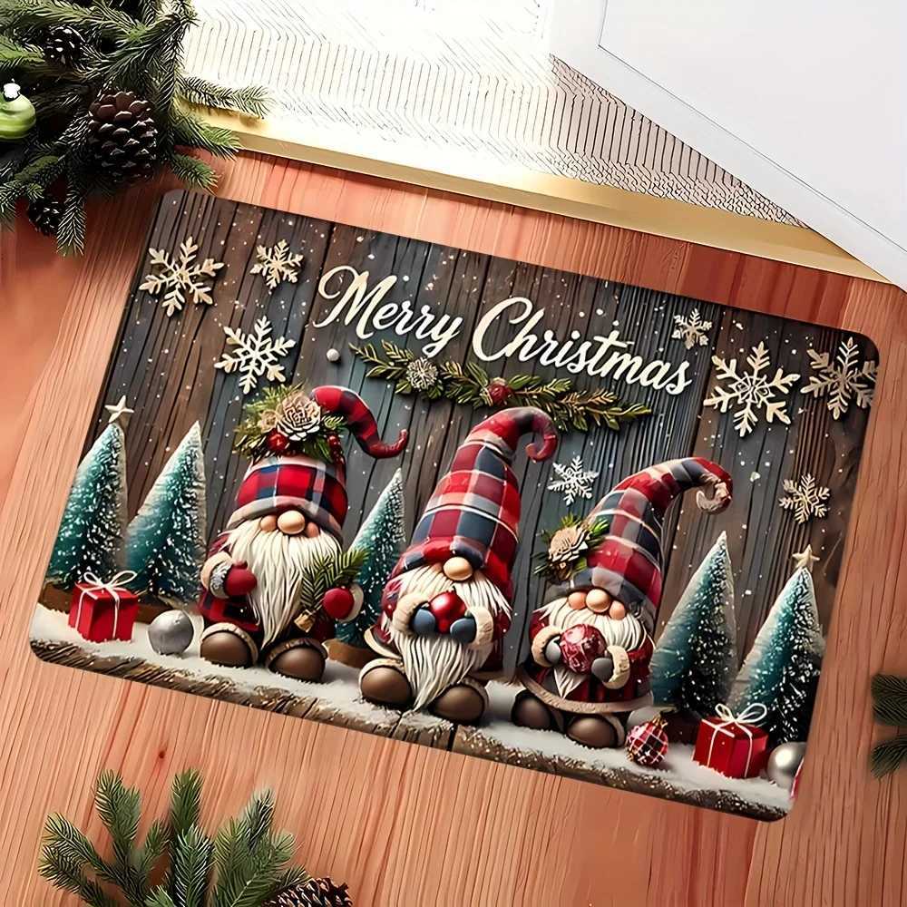 VIKAMA Christmas Carpet Three Santa Claus Doormat Entrance Welcome Mat Outdoor Carpet Rug For Bedroom Living Room Home DecoratioM251117