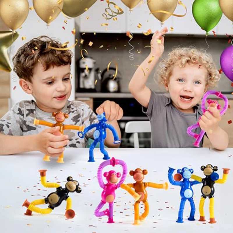 Suction Cup Monkey Pop Tubes Fidget Toys Decompression Stretch Tube Stress Relief Sensory Toys for Kids Adult Party Gifts J251117