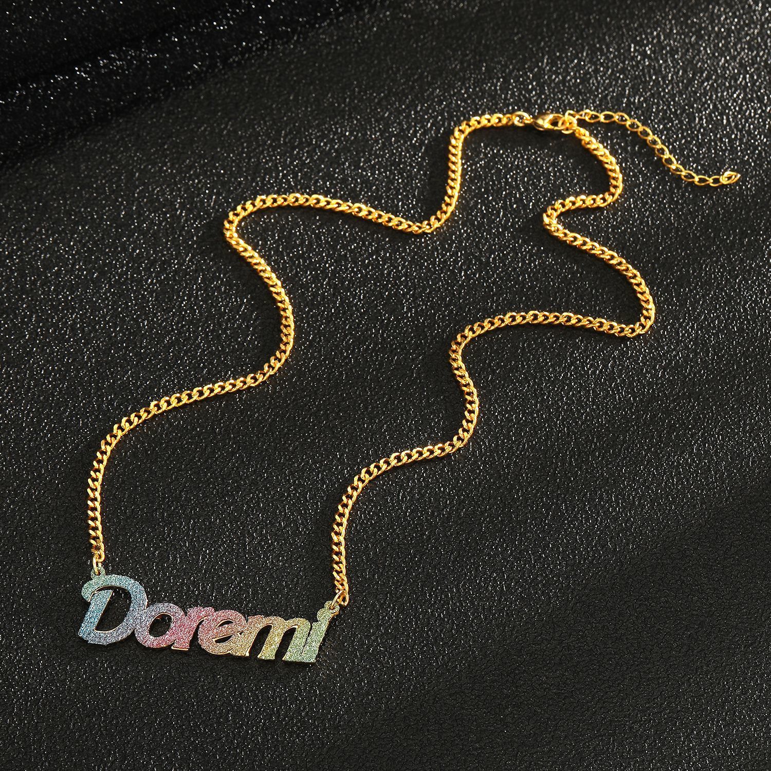 Bling Custom Name Necklace Colorful Earring Studs Stainless Steel Nameplate Chain Bracelet For Kids Jewelry 240906