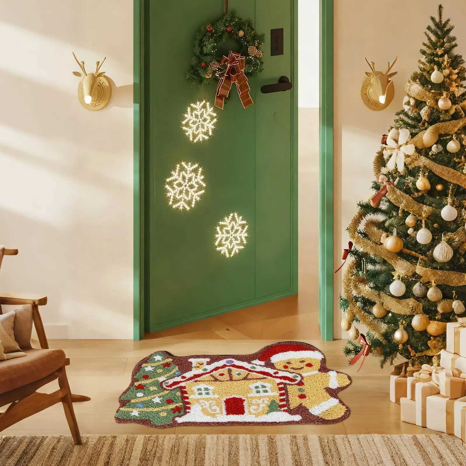 Gingerbread Bathroom Rugs Soft Non Slip Christmas Gingerbread House Doormat Kitchen Bath Welcome Mat For Porch Entrance ShowerM251117
