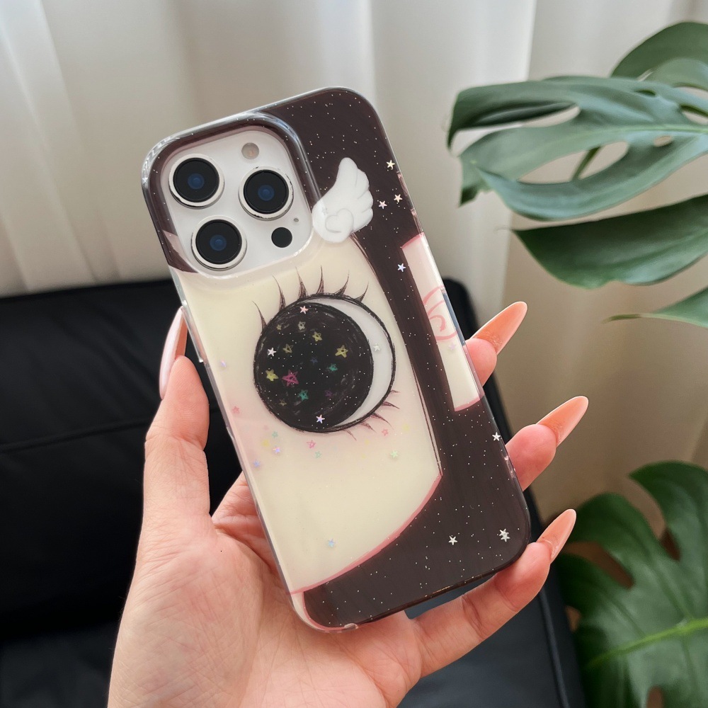 Big Face Star Eye Phone Case Compatible with iPhone 17/16 Pro Max Personalized Protective Cover iPhone 15/14