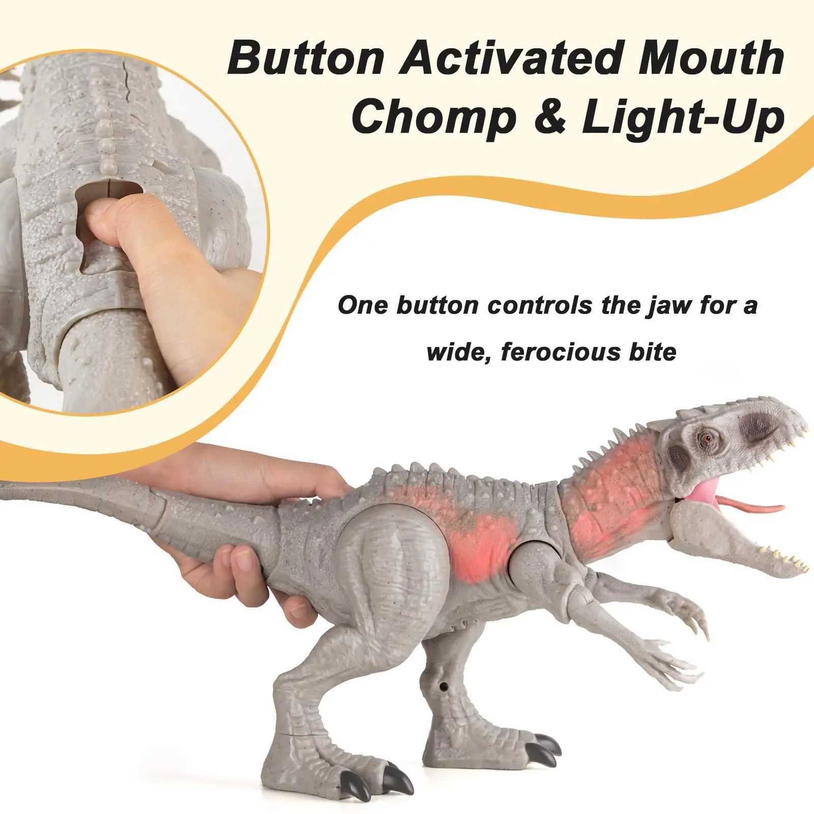 Indominus RexTyrannosaurus Rex Dinosaur Toys with SoundAttackRoarLight and Motion T Rex Dino Toy for Kids Birthday GiftY250417MEDJ