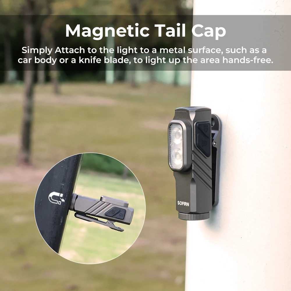 New Sofirn ST10 EDC Flashlight 14500 1000LM USB C Rechargeable Waterproof With Red Light Magnetic Tail Clip For Camping Emerge M251117