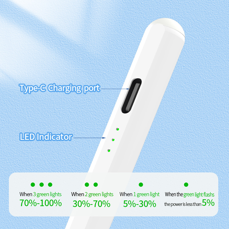 High Quality Fast Charge 3 Light Bluetooth Tablet Touch Pen Active Stylus Pen with Palm Rejection Tilt Function for Ipad with Shortcut key function