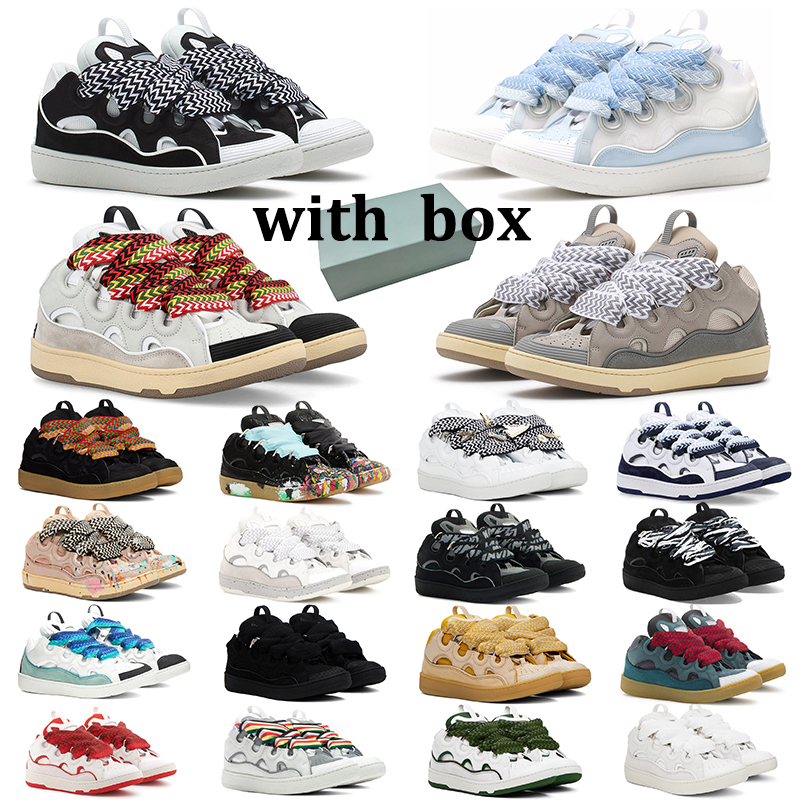 With box designer dress shoes for men women fashionable platform sneakers black white pink blue running shoes color ink personality triple trainers