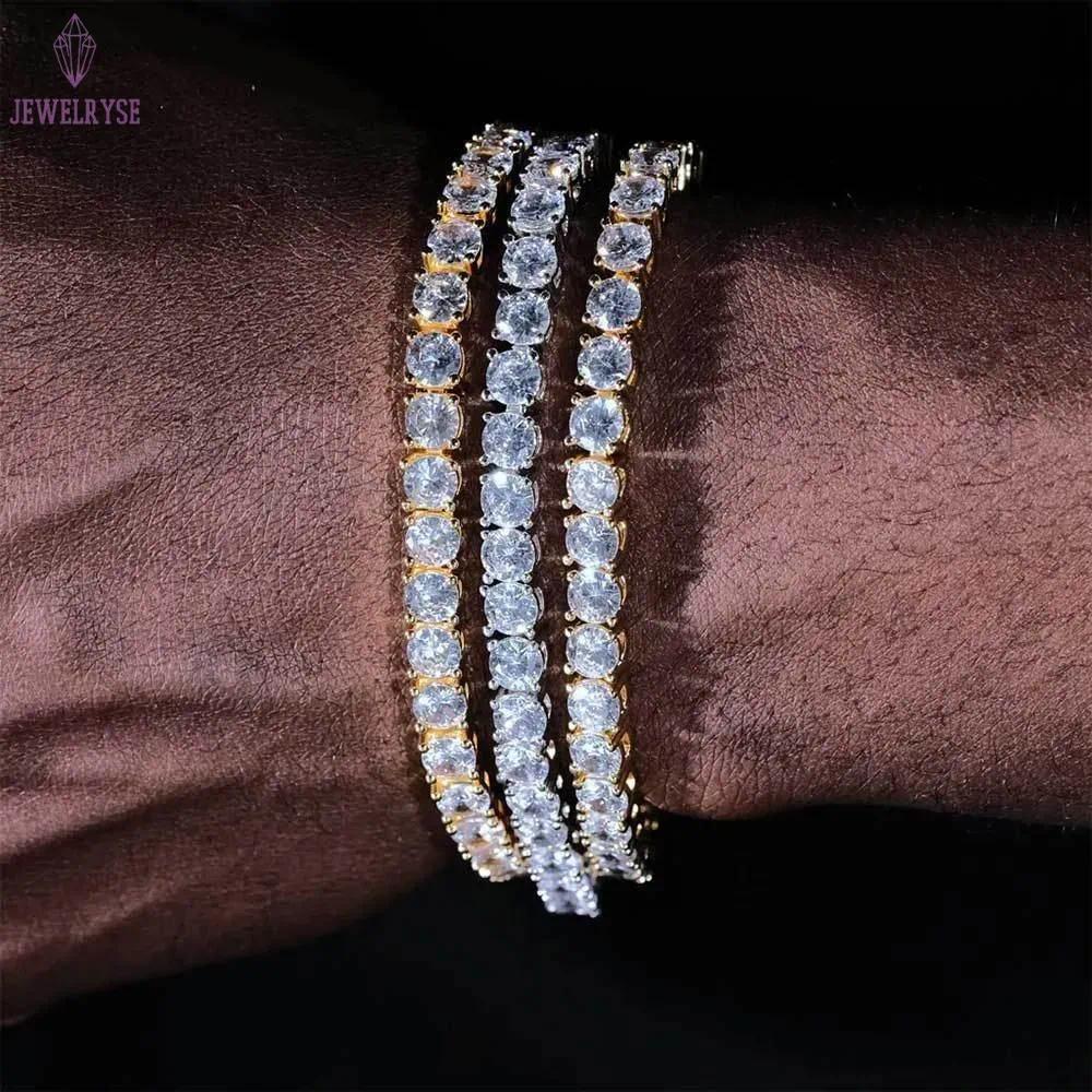 moissanite bracelet necklace tennis chain Hip Hop necklace fashion Jewelry Pass Dia Tester 4mm 5mm D color vvs moissanite iced out cuban GRA tennis br