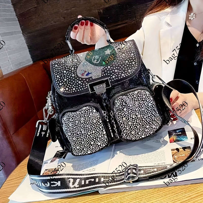 Designer bags Sweet Moon Exclusive Fashion Rhinestone Backpack Handbag, Women's Luxurious Crossbody Shoulder Bag - Fashionable, Compact, Punk Sty
