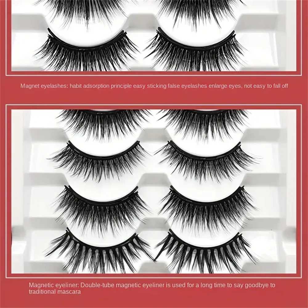 12 pairs of magnetic false eyelash sets with eyeliner natural makeup effect reusable curling magnetic eyelash setsT251117