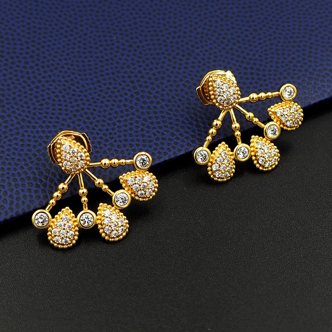 ADITA Designer earrings Water Drop gold plated with crystal womens drop earrings gold silver rose gold top quality anniversary gift with box 007