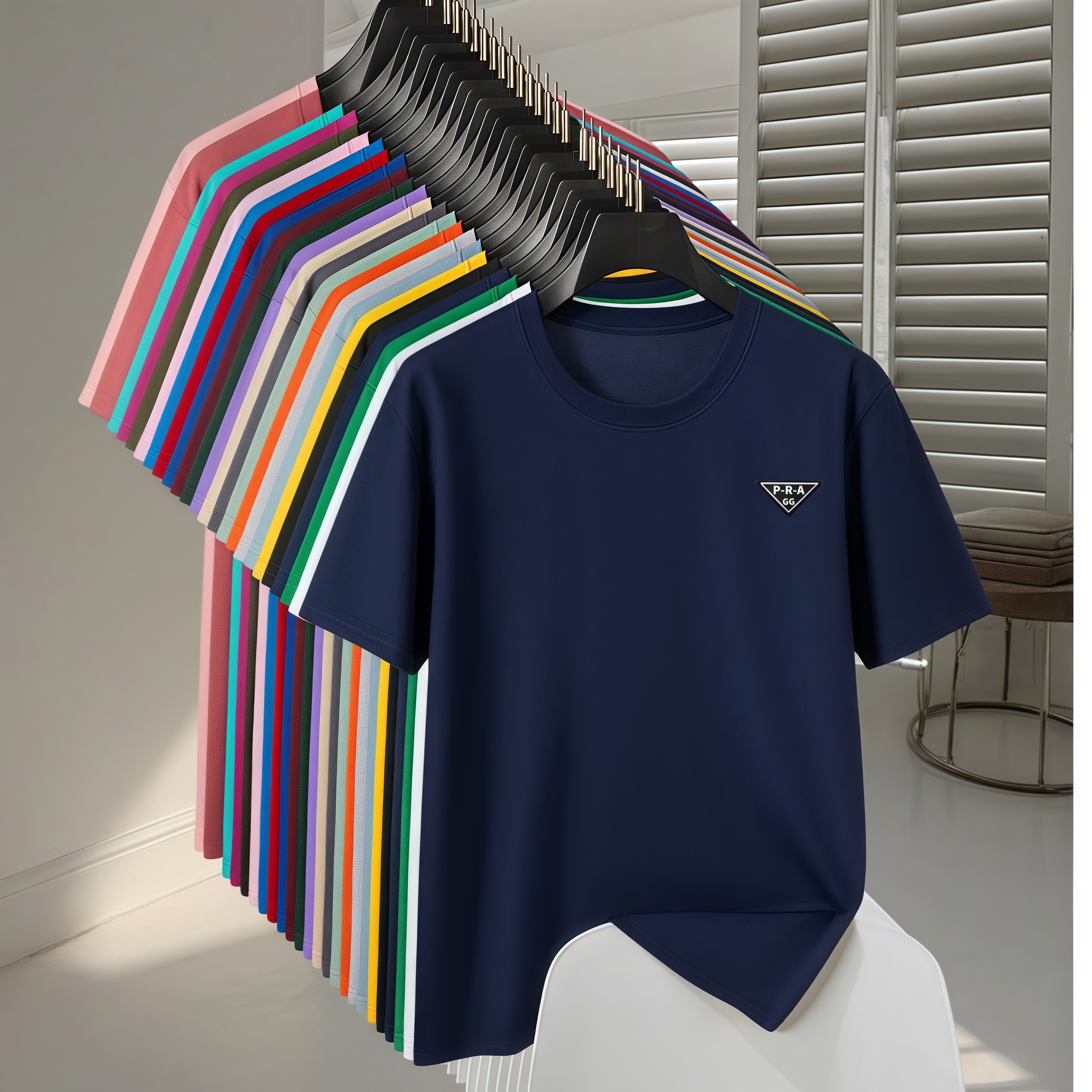 GG-P-R-A Designer Fashion Luxury Summer Men's and Women's T-shirt Cotton Casual Shirt Breathable Short Sleeve S-4XL Multi-color T-shirt