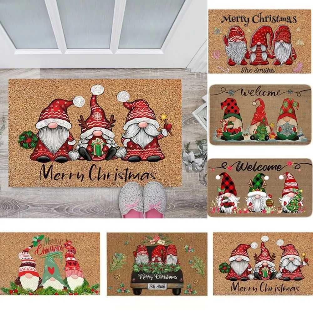 Christmas Entrance Doormat Cartoon Dwarf Printed Welcome Mat Anti Slip Christmas Decoration Entrance Carpet Indoor OutdoorM251117