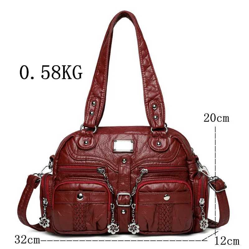 Luxury Soft Leather Tote Bag Large Capacity Multiple Pockets Shoulder Crossbody Bags Women Handbag Female Messenger BagsW251117