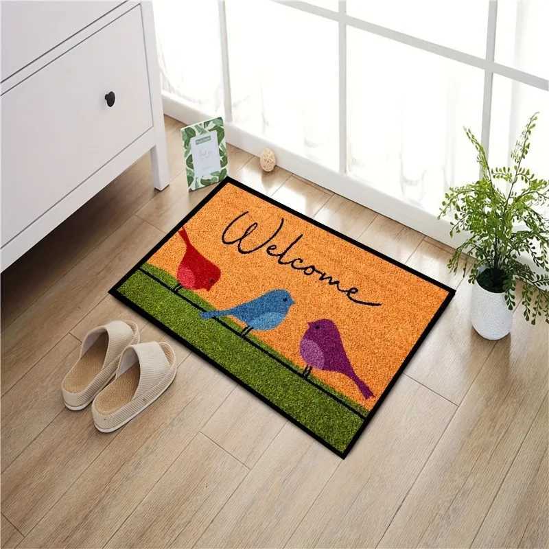 Bird Patterned Doormat Polyester Anti Slip Floral Front Door Outdoor and Indoor Entrance Rug for Home Decoration Felt CarpetM251117