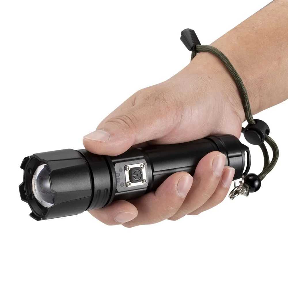 30W Zoom XHP70 LED Most Powerful Flashlight USB Rechargeable Outdoor Hiking Camping Hunting Tactical Torch Light 26650 Battery M251117