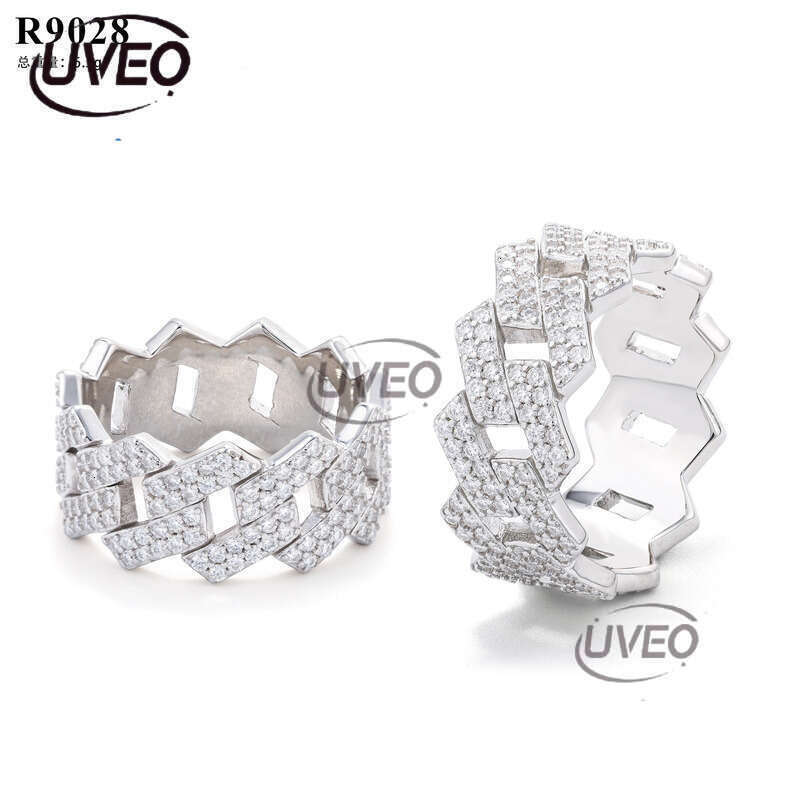 Moissanite Ring 925 Iced Out Jewelry VVS Gold Moissanite Diamond Hiphop Pass Dias Tester Women Fashion Sterling Silver Couple