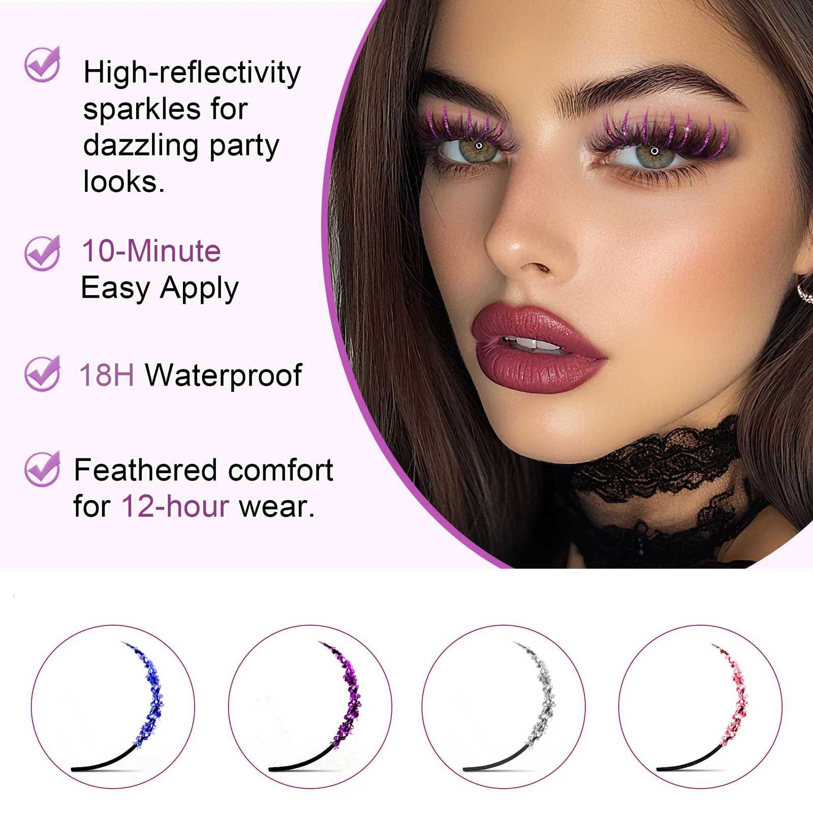 Colors Glitter Fashion Shiny Colorful False Spikes Eyelashes Extension Mink Individual Lashes Mix Color Soft Cilias for HalloweeT251117