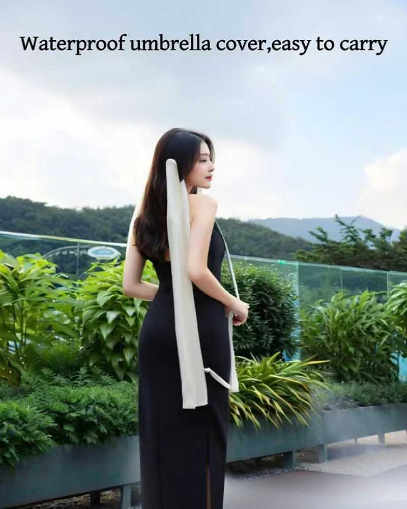 POPular TPU High Transparent Umbrella White Fiber Bone Reinforced Large Wind Resistant Long Handle Umbrella C251117