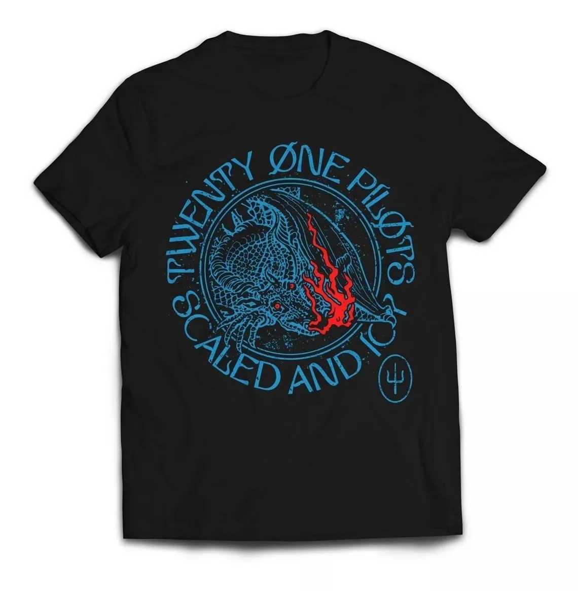 Twenty One Pilots Scaled and Dragon Rock Activity Women Men Short Sleeve Oversized Y2k Streetwear Heavy Cotton Rock Punk Top Tee Z250417