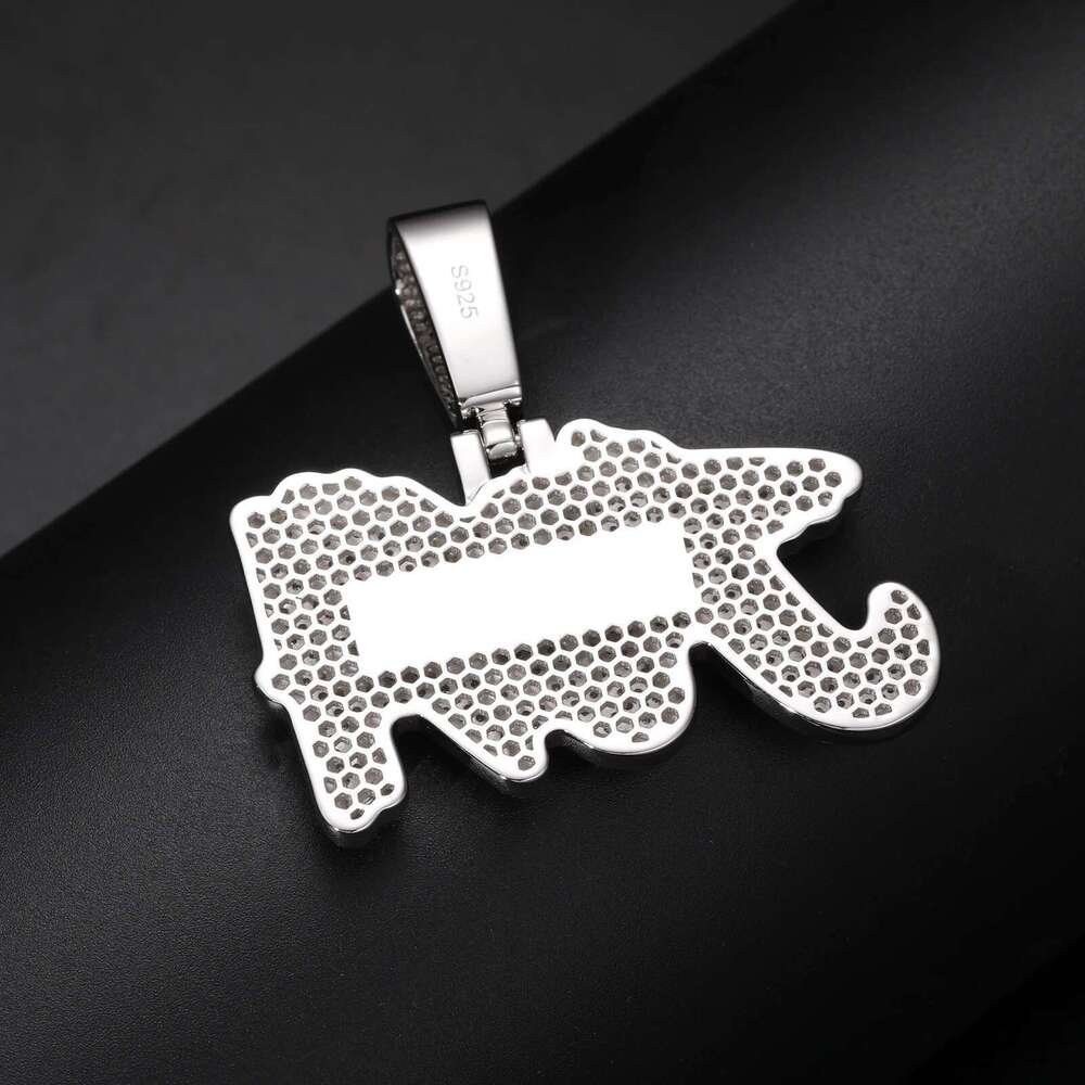 Fine New Sier Moissanite Classic Letters Pendant Punk Hiphop/Rock For Men Hip Hop Jewelry gemstone pendants