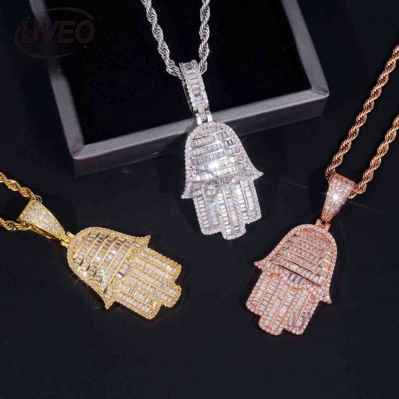 Gold VVS Jewelry 925 Sterling Silver Iced Out Moissanite Cuban Ring Hiphop Pass Dias Tester Cuban Link Chains Pendant High Quality Fashion Women Gift