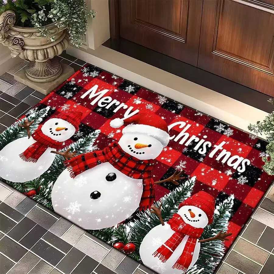 Christmas carpet entrance door mat Santa Claus red entrance door mat Printing anti slip rugM251117